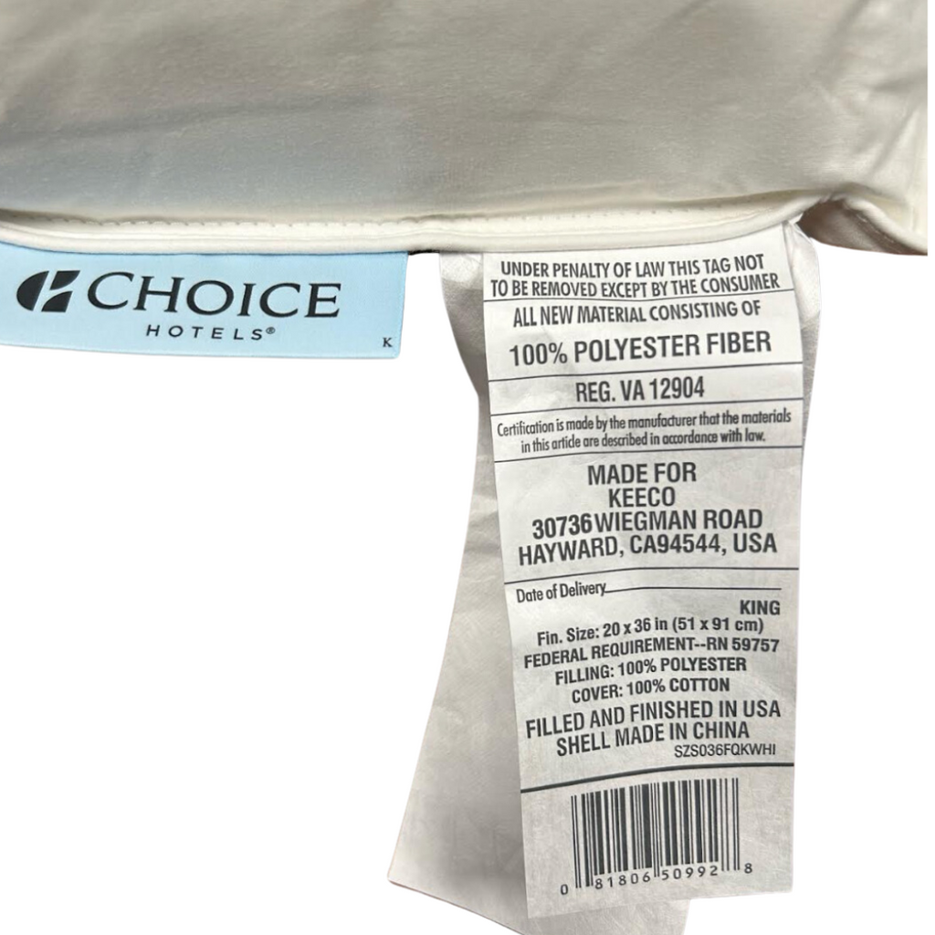 Blau Label Firm Pillow | Ausgestellt bei Many Choice® Hotel Brands