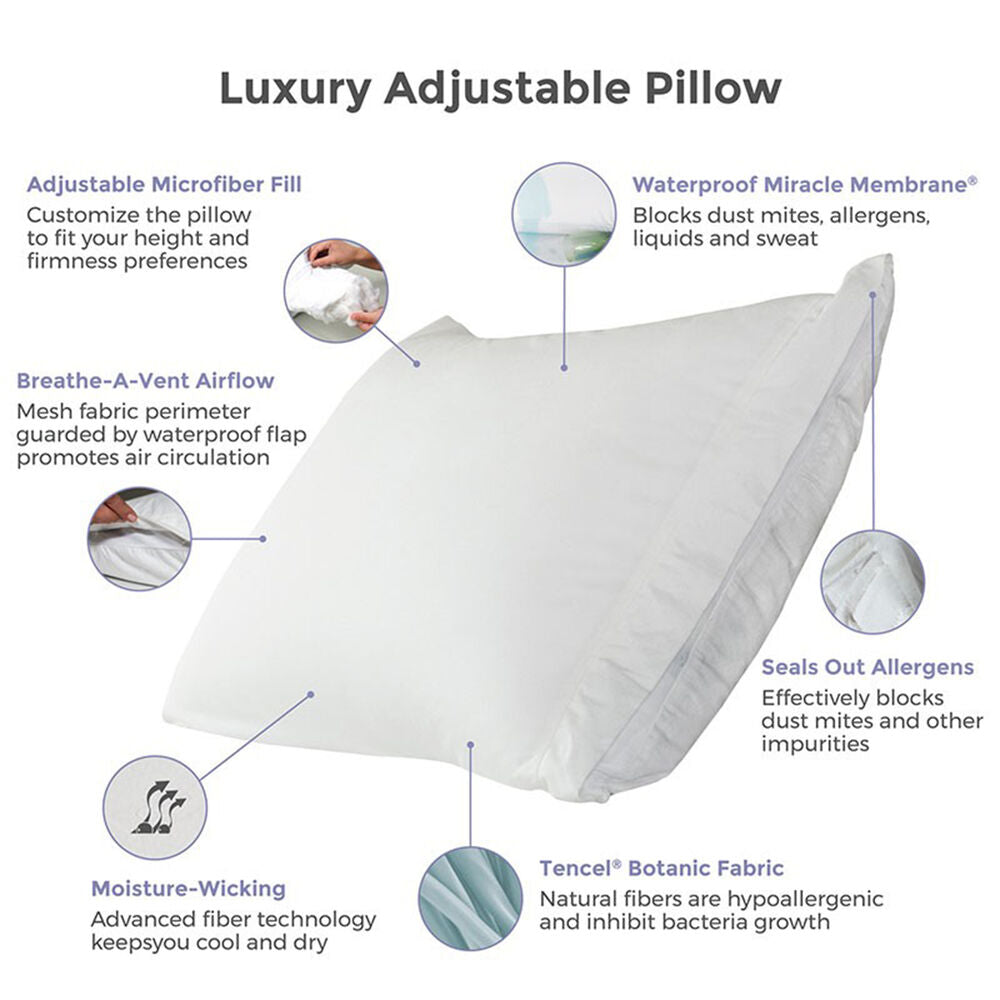 Protect-A-Bed Verstellbare Füllung Luxus wasserdichte Tencel Lyocell Kissen