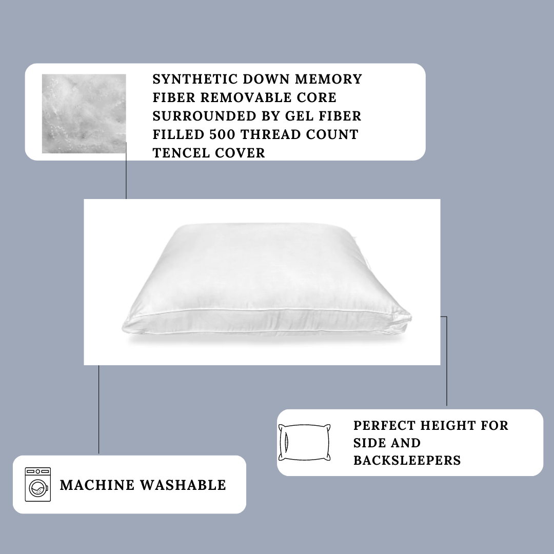 Carpenter Co. Dual Layered Comfort Pillow | Extra-Firm-Unterstützung