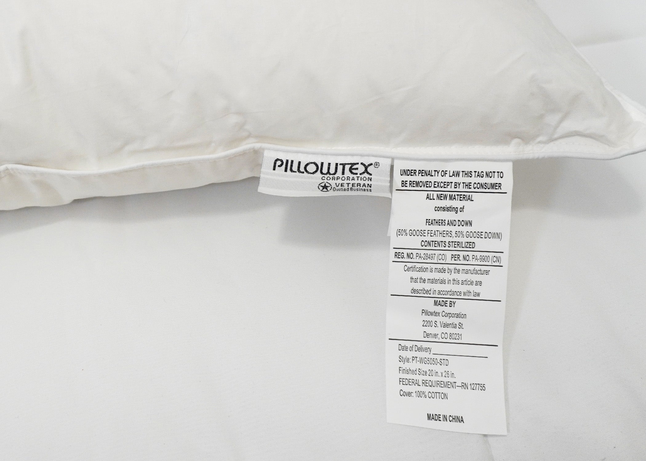 Pillowtex High End Weiß Goose Down Kissen | 50% Feder / 50% Down