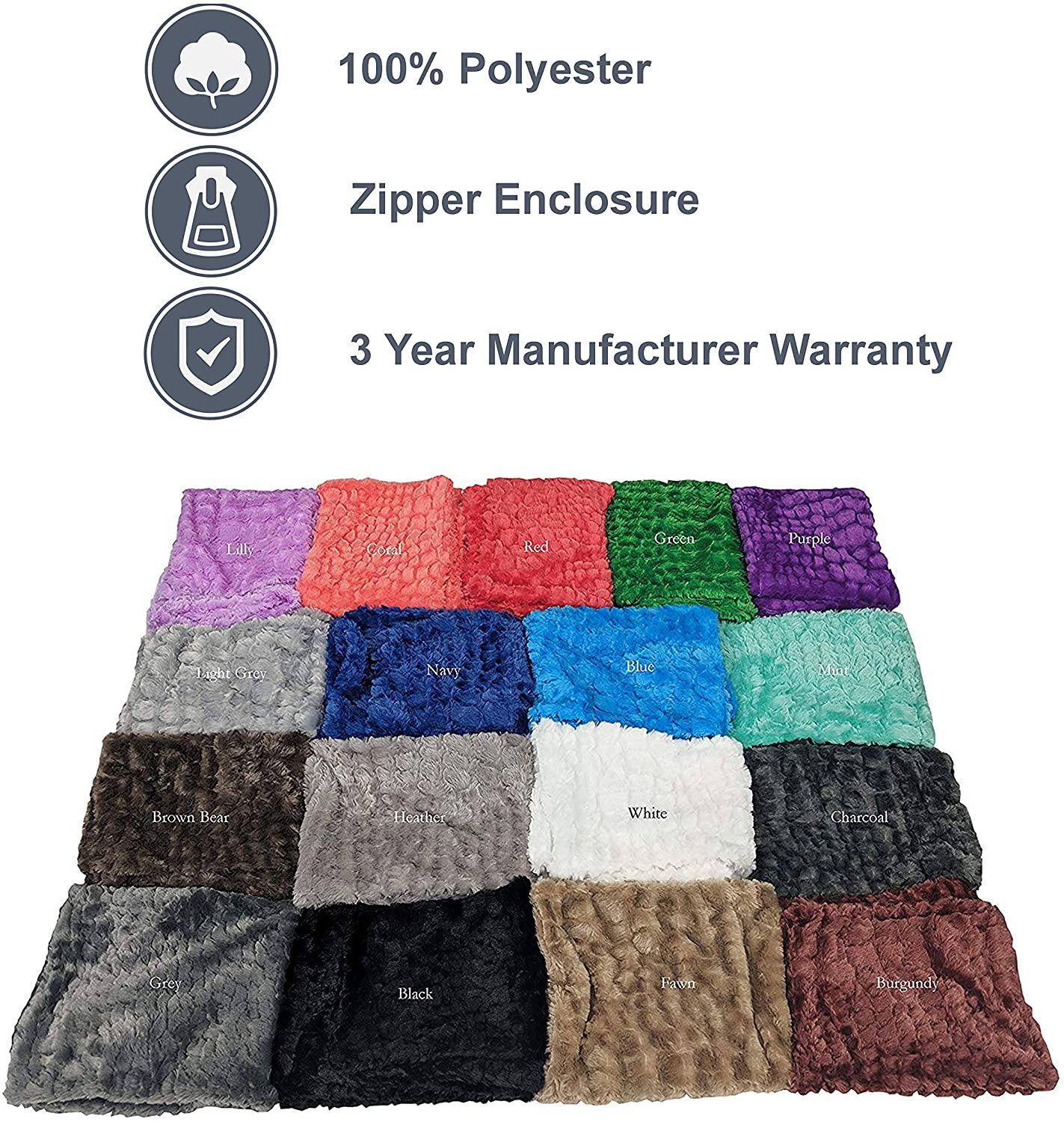 Pillowtex Plüschkörper Kissen mit Bezug | Buntes Faux Fur