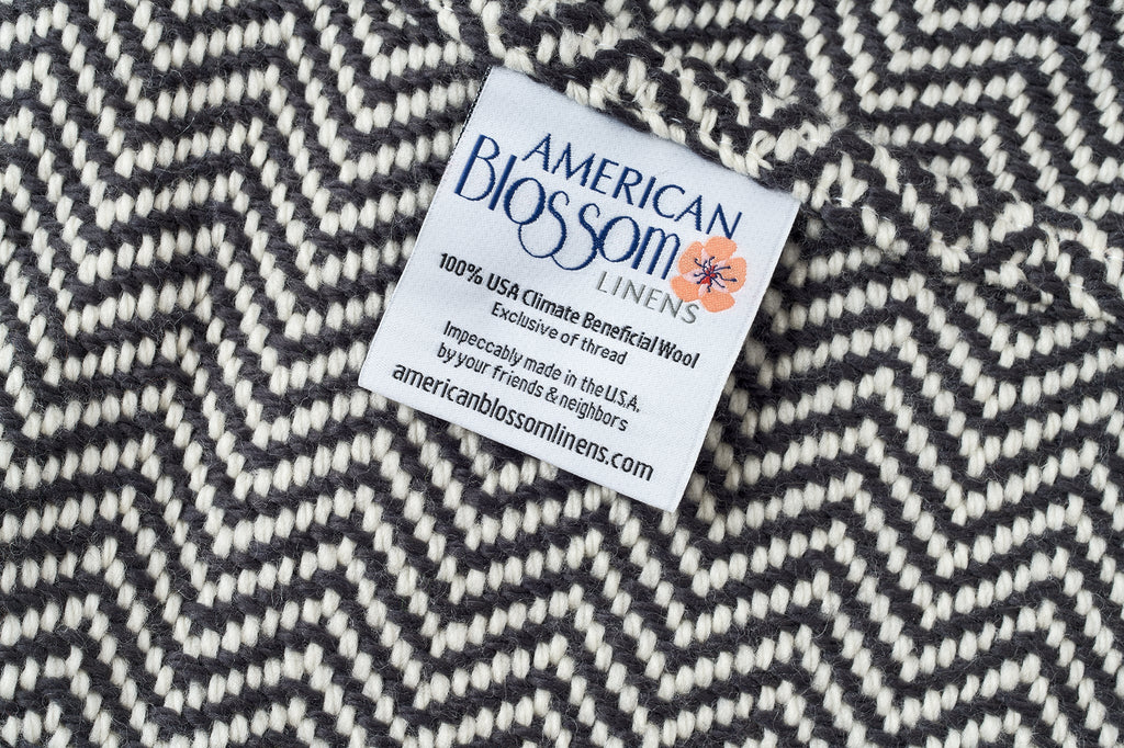 Wolle Werfen Sie Blanket Hergestellt in USA, Soft Chevron Webave, Natürliches Klima Nützliche Wolle