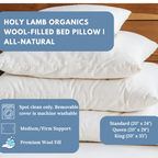 Holy Lamb Organics Wollgefülltes Bett Kissen | All-Natural
