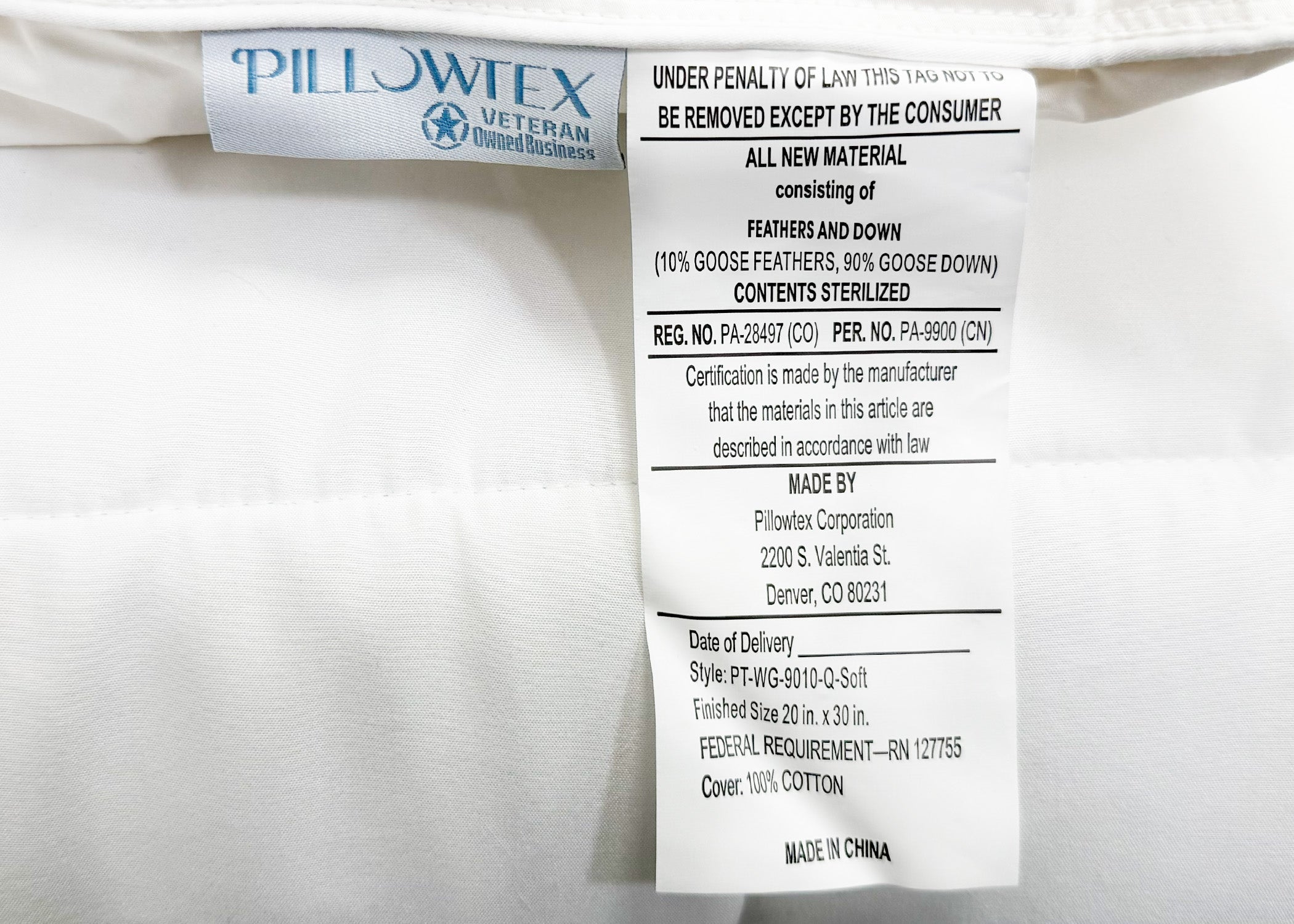 Pillowtex High End Weiß Goose Down Pillow | Soft Support für die