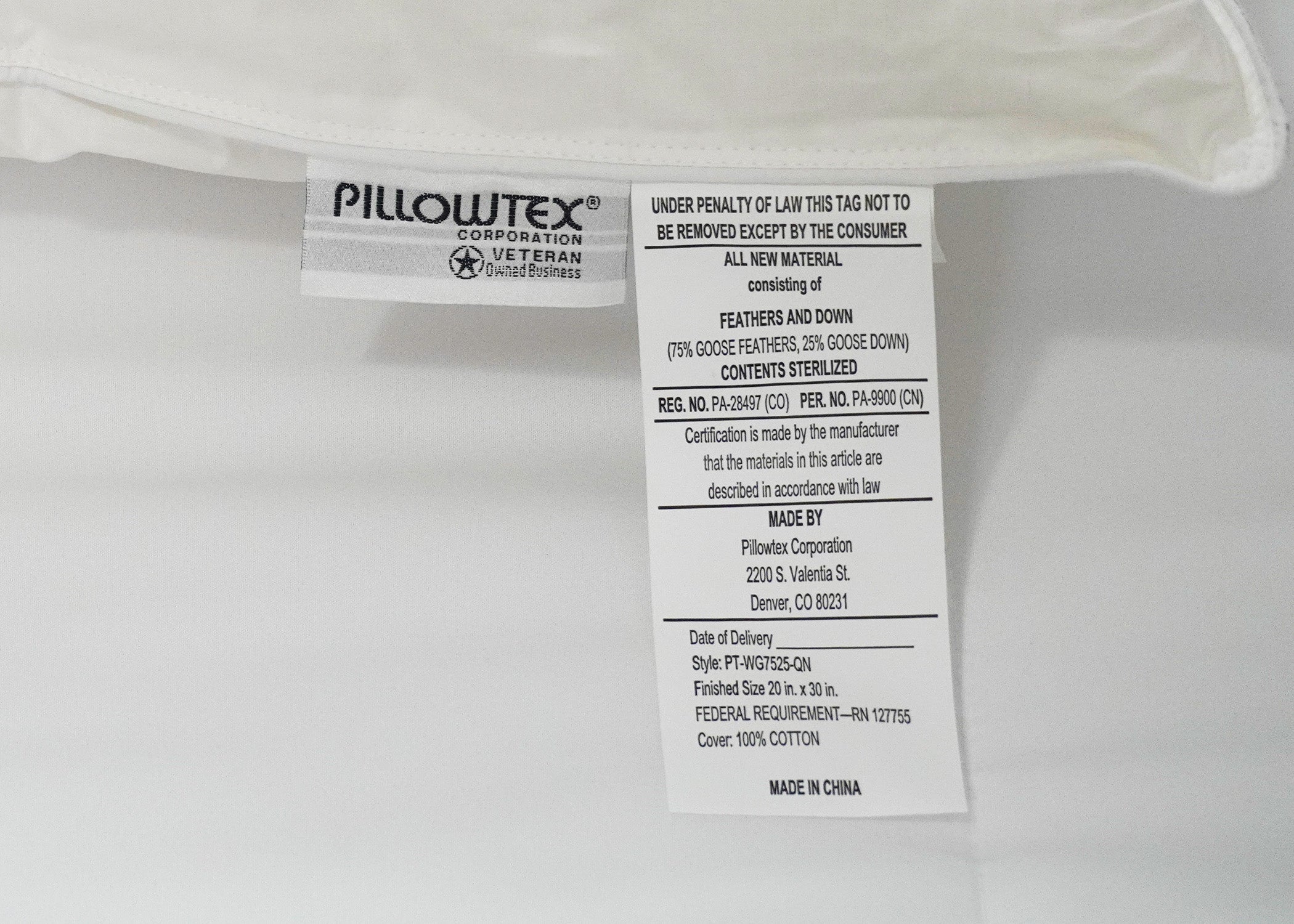 Pillowtex Weiß Goose Down & Feder Kissen | 75% Feder / 25% nach unten