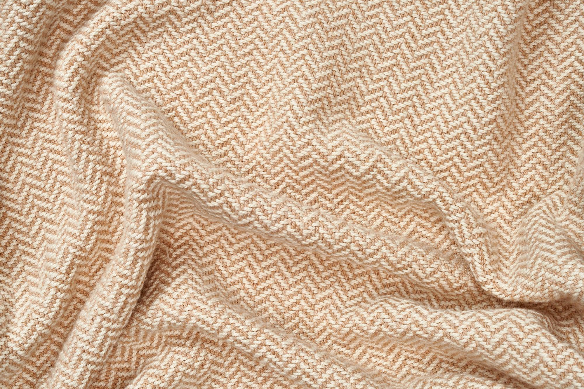 Herringbone Weben Blanket | Organische Baumwolle Hergestellt in USA