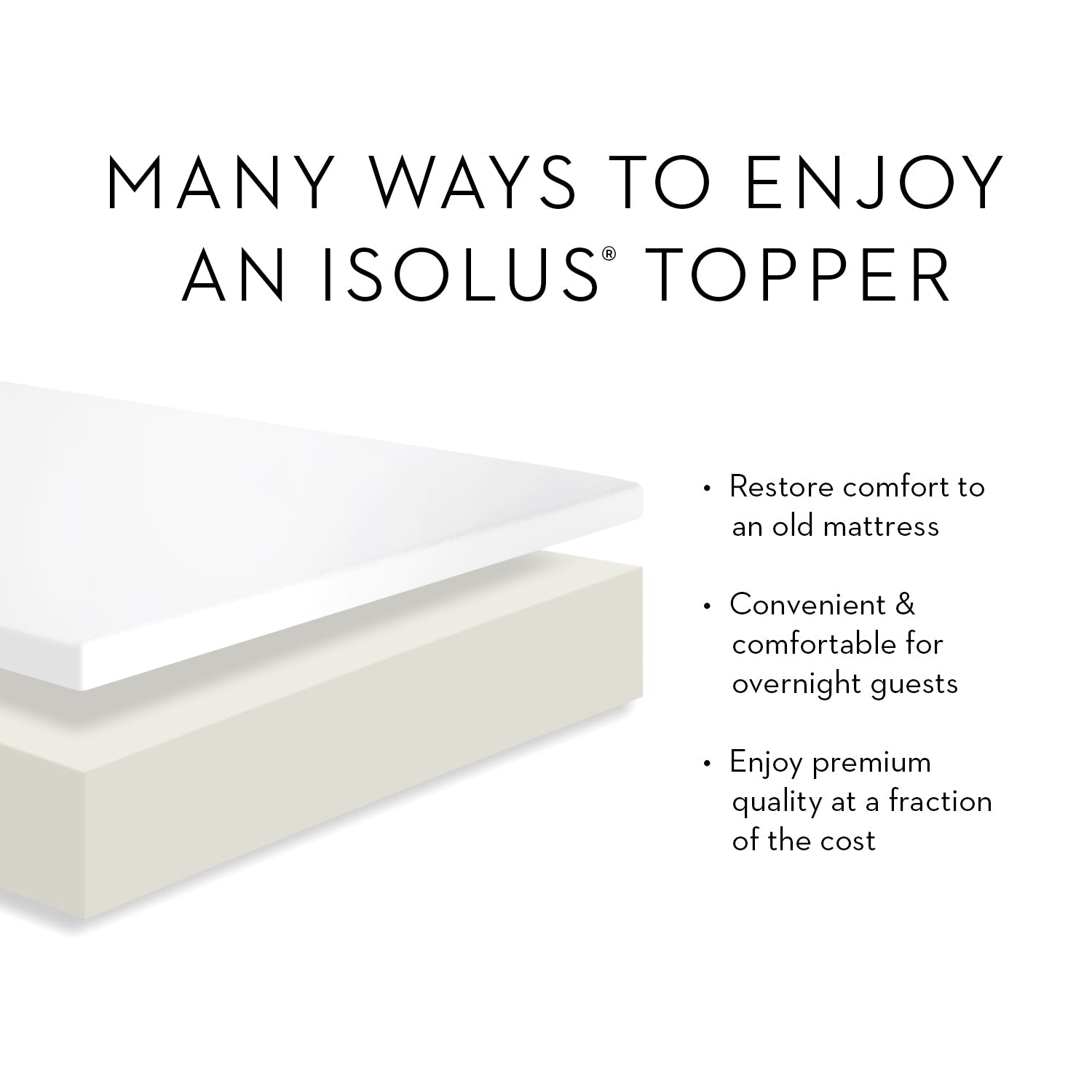 Malouf Isolus 5,1 cm Memory Foam Topper