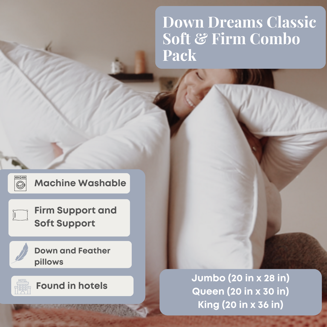 Down Dreams Classic Soft & Firm Combo Packung (enthält 2 Kissen)