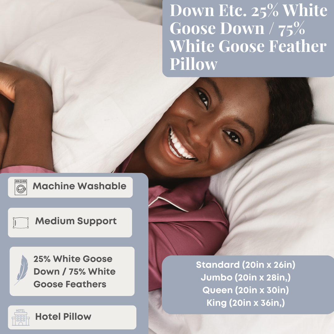 Down usw. 25% Weiß Goose Down / 75% Weiß Goose Federn Pillow