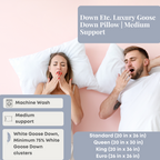 Down Etc. Luxury Goose Down Pillow | Mittlerer Halt