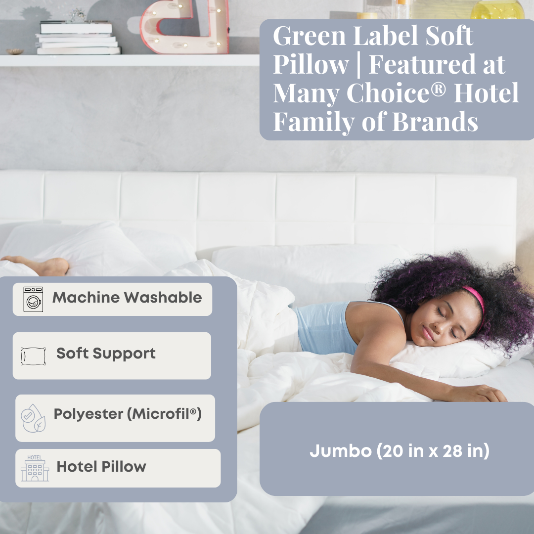 Grün Label Soft Pillow | Ausgestellt bei Many Choice® Hotel Brands
