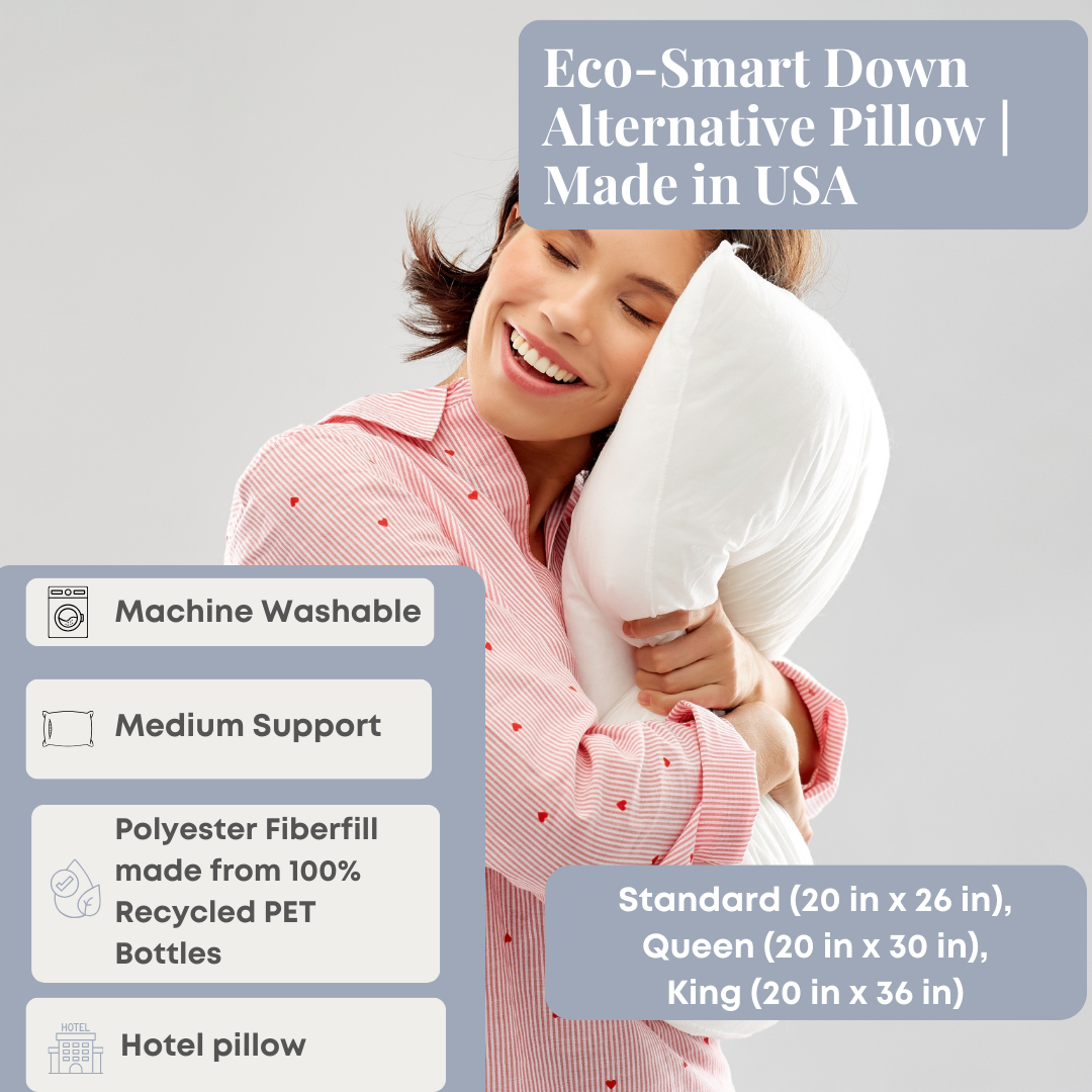 Eco-Smart Down Alternative Pillow | Hergestellt in USA