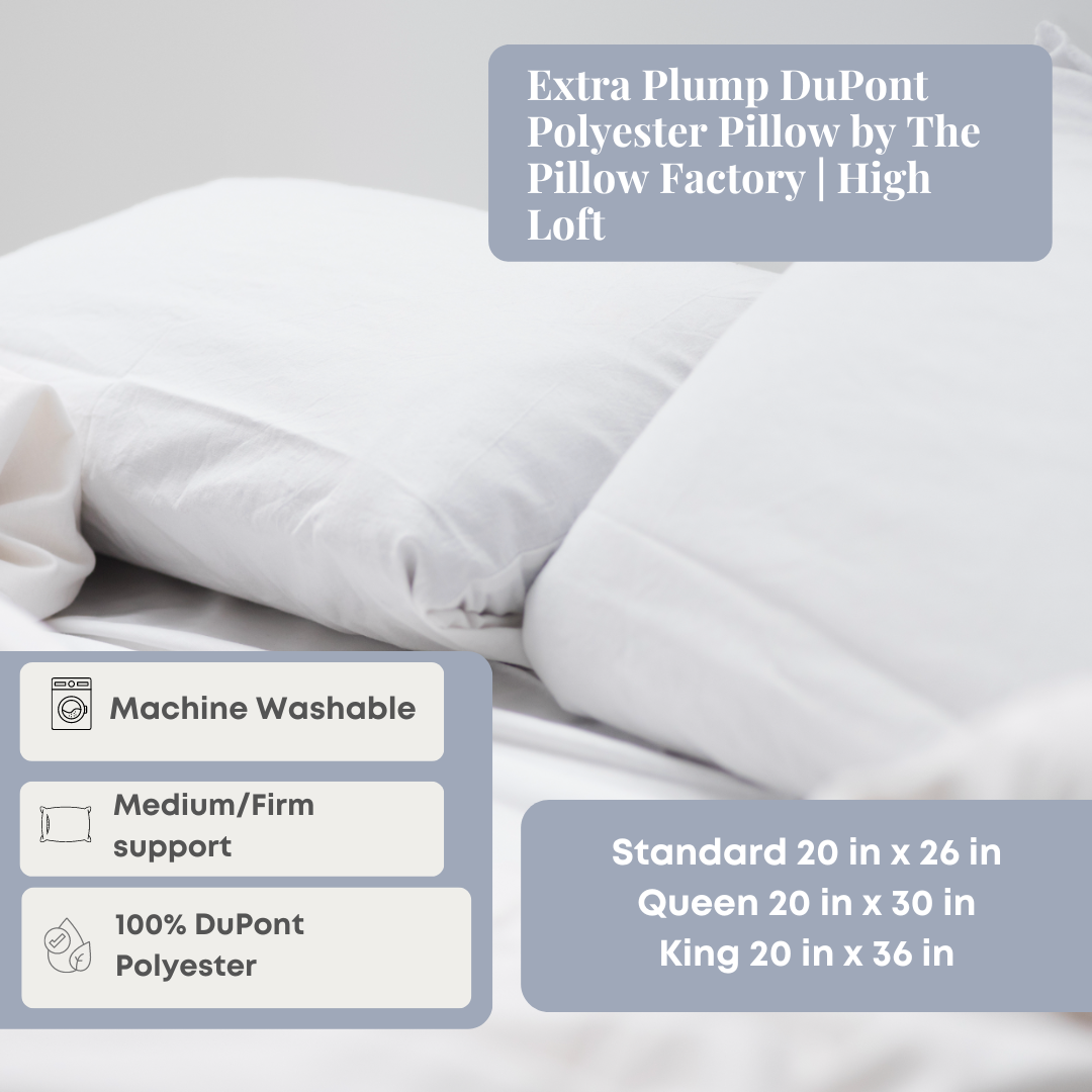 Extra Plump DuPont Polyester Pillow von The Pillow Factory | High Loft