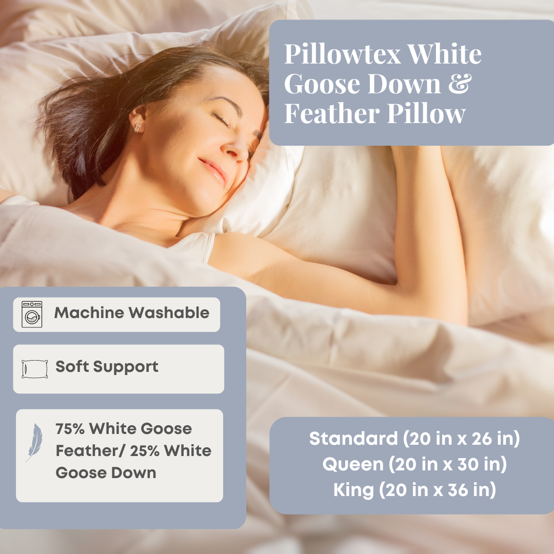 Pillowtex Weiß Goose Down & Feder Kissen | 75% Feder / 25% nach unten