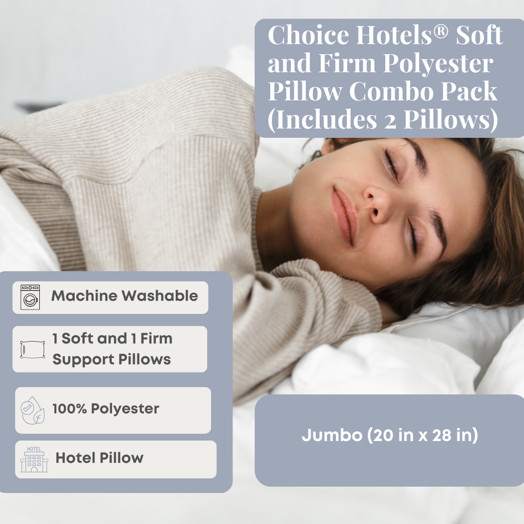 Choice Hotels® Soft and Firm Polyester Pillow Combo Packung (enthält 2 Kissen)