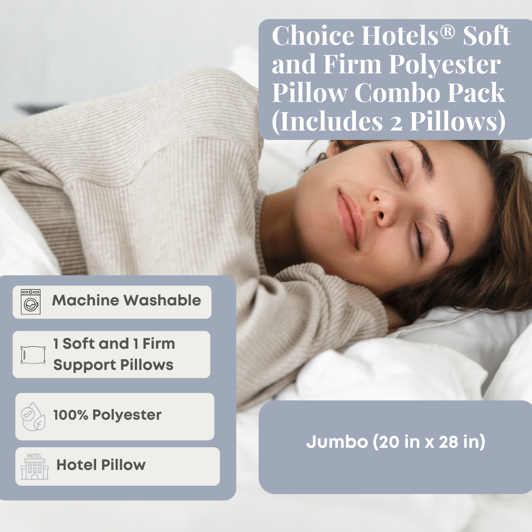Choice Hotels® Soft and Firm Polyester Pillow Combo Packung (enthält 2 Kissen)