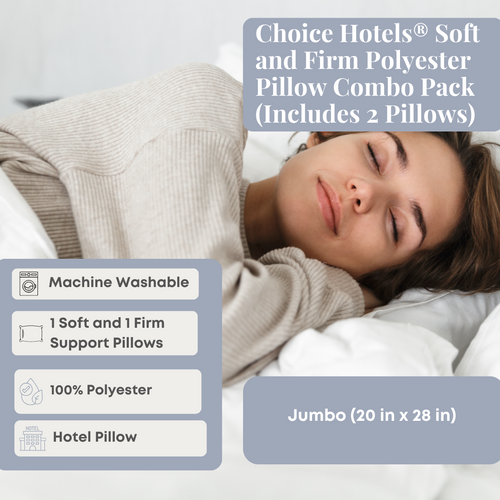 Choice Hotels® Soft and Firm Polyester Pillow Combo Packung (enthält 2 Kissen)
