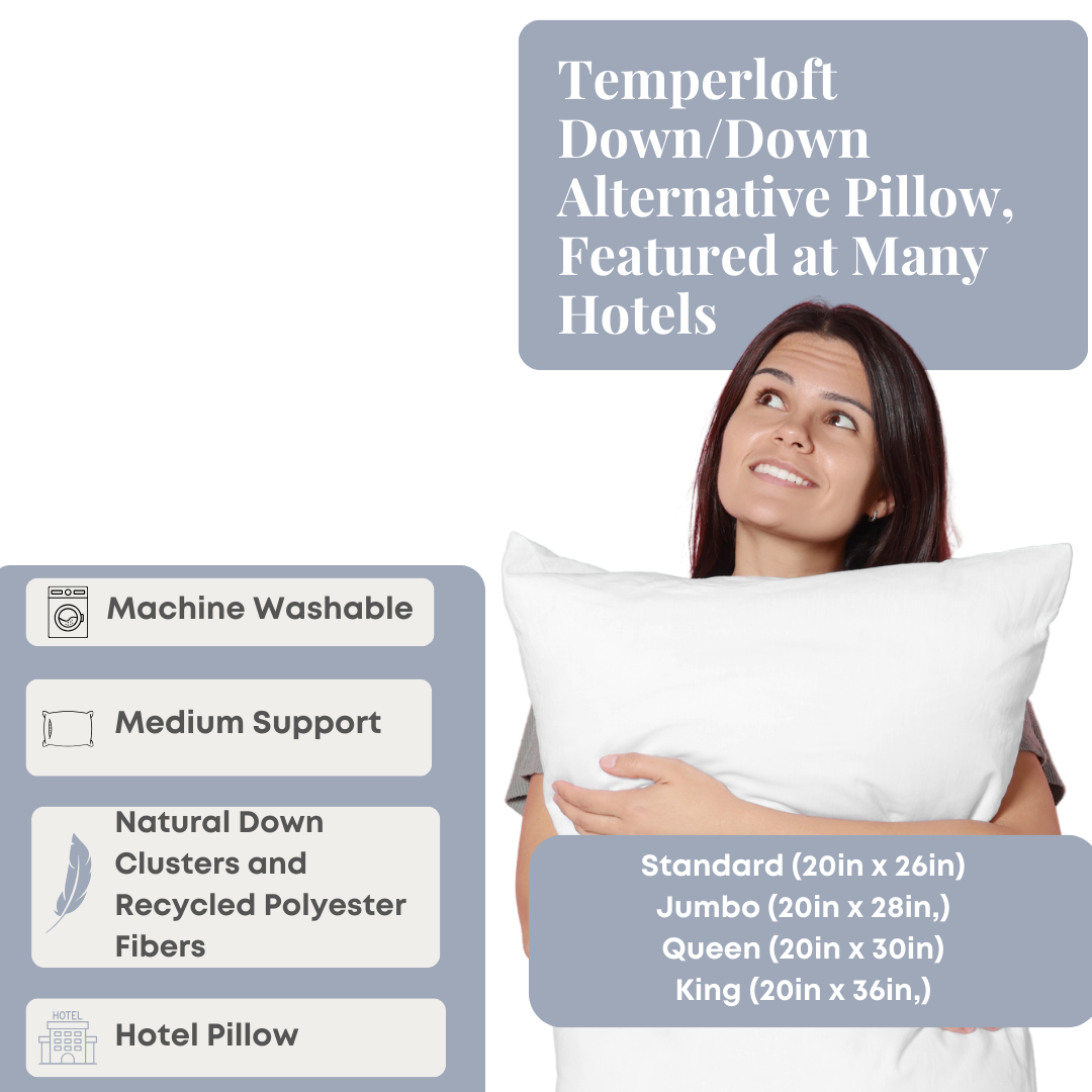 Temperloft Down / Down Alternative Kissen, in vielen Hotels vorgestellt