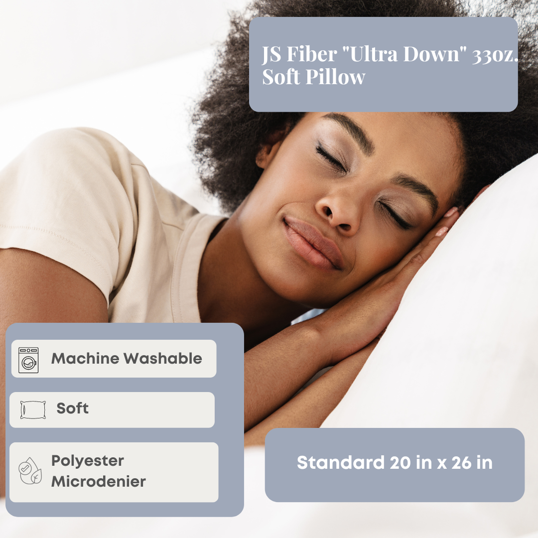 JS Fiber 'Ultra Down' Polyester Pillow | Extra Firm
