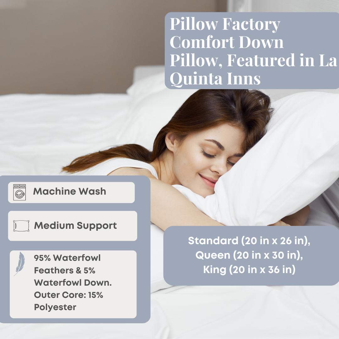 Pillow Factory Comfort Down Pillow, ausgestellt in La Quinta Inns