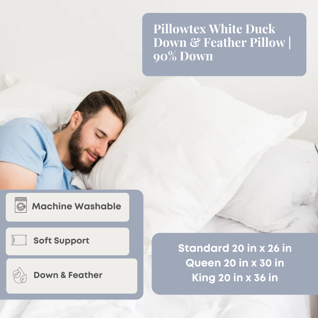 Pillowtex Weiße Entendaunen & Federn Pillow | 90 % Down