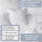 Pillowtex High End Weiß Goose Down Pillow | Unterstützung für mittleres Unternehmen
