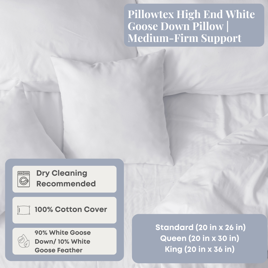 Pillowtex High End Weiß Goose Down Pillow | Unterstützung für mittleres Unternehmen