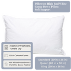 Pillowtex High End Weiß Goose Down Pillow | Soft Support für die