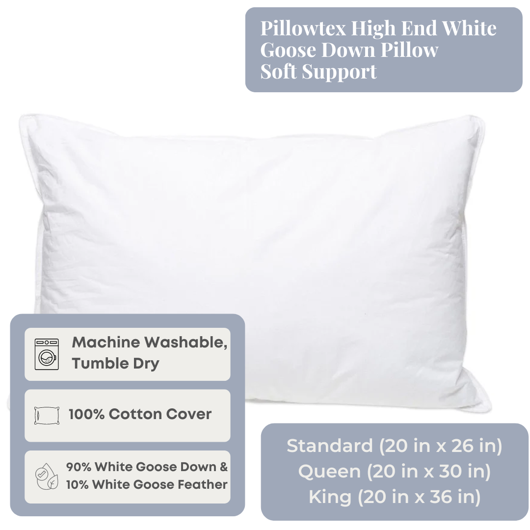 Pillowtex High End Weiß Goose Down Pillow | Soft Support für die