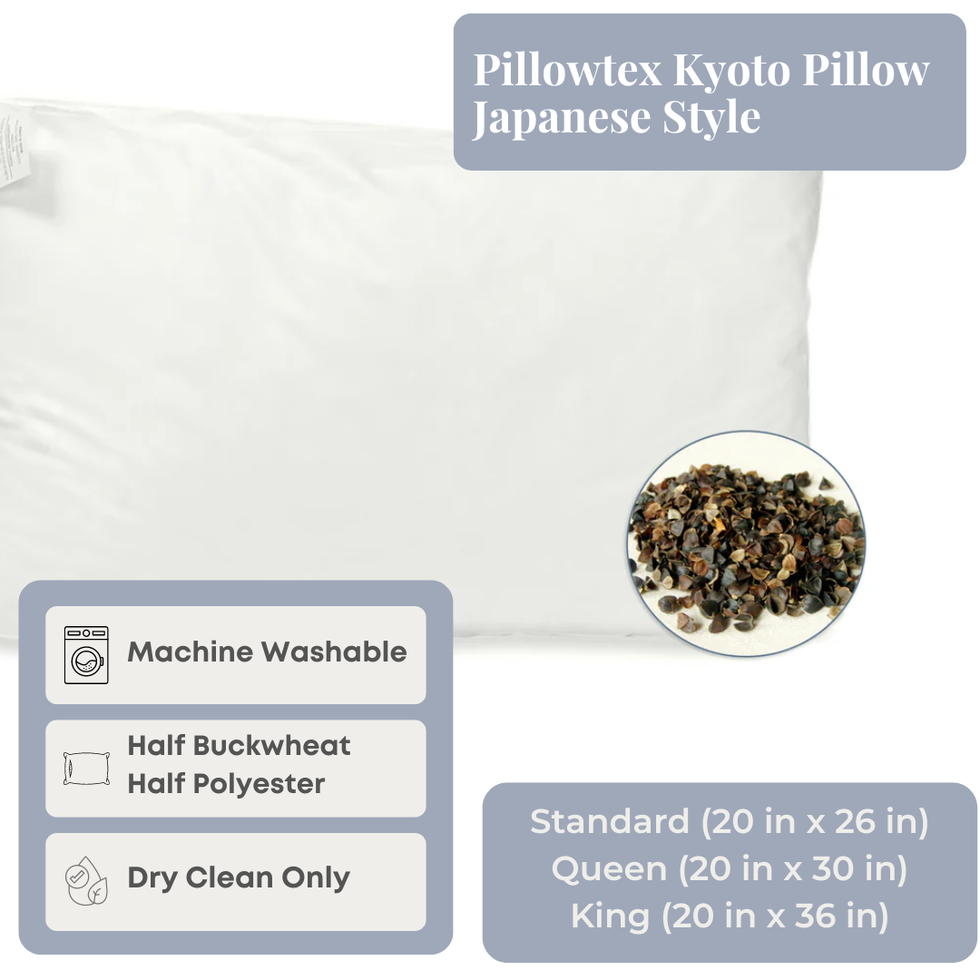 Pillowtex Kyoto Pillow - Half Buckwheat Half Polyester Pillow - Japanischer Stil Pillow
