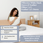 Pillowtex Weiße Entendaunen & Feder Kissen | 75% Feder / 25% nach unten