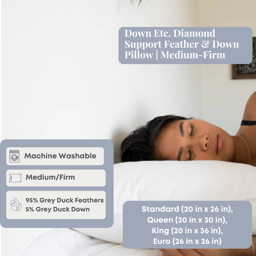 Down Etc. Diamond Support Feder & Down Kissen | Mittelfeuer