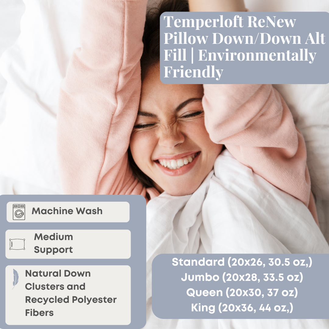 Temperloft ReNew Pillow Down / Down Alt Fill | Umweltfreundlich