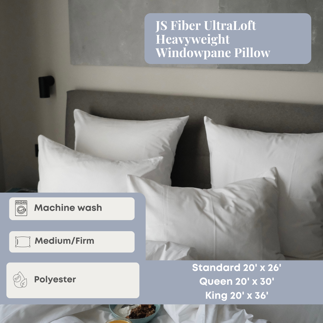 JS Fiber UltraLoft Schwergewicht Windowpane Kissen