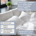 Cloud Nine Comforts 50/50 Weiße Entendaunen & Feder-Luxuskissen | Mittlerer Halt
