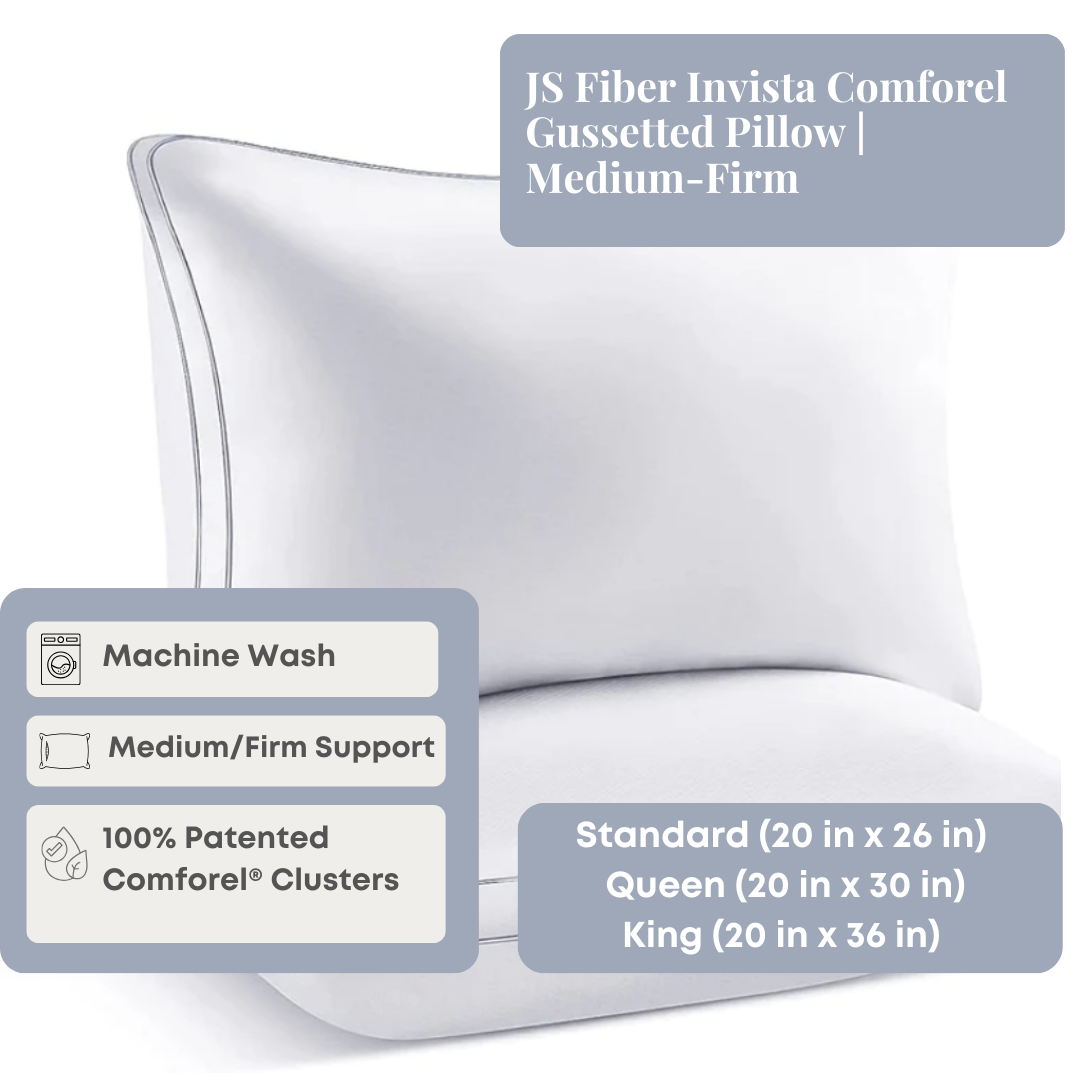 JS Fiber Invista Comforel Gussetted Kissen | Mittelfaser