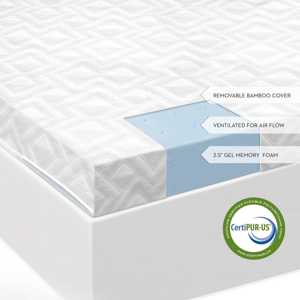 Malouf Isolus 2,5 Zoll Gel Memory Foam Topper