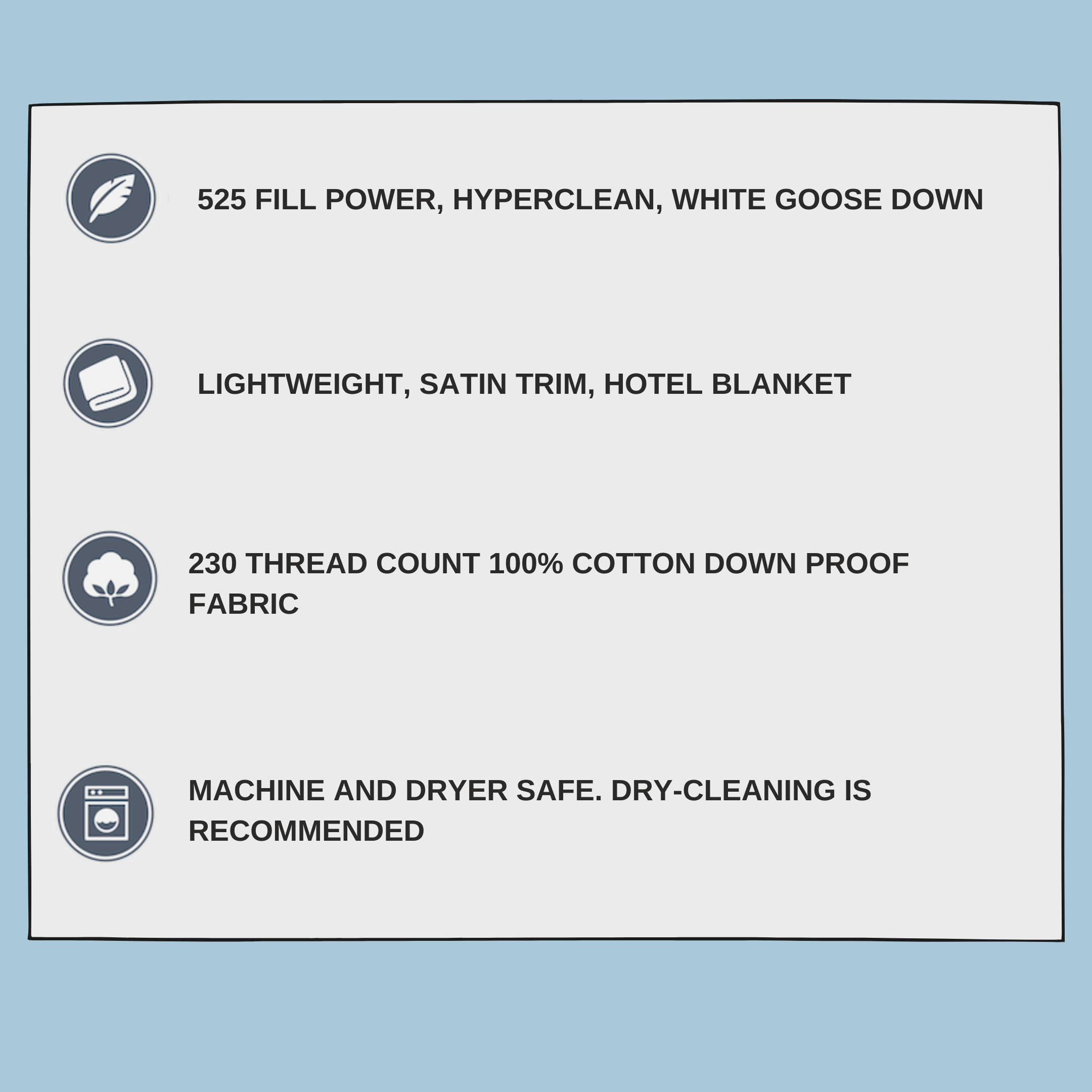 Pacific Coast Feder Satin Trim Blanket | Weiße Gans Down