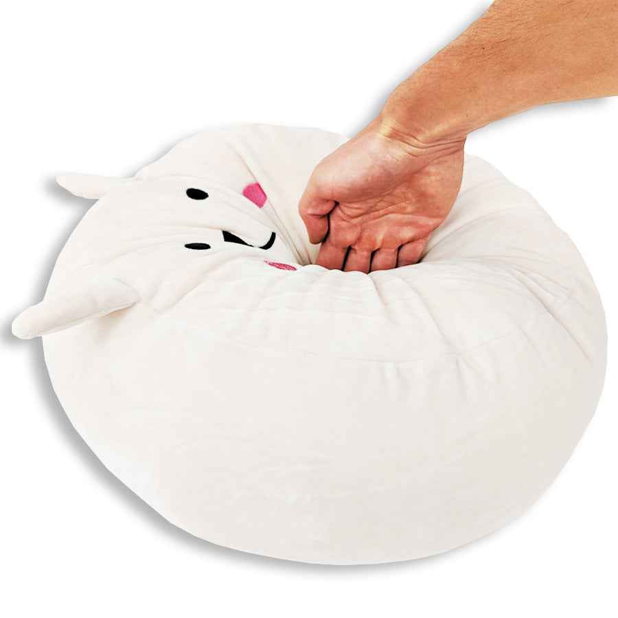 Squishy Bunny Face Kissen mit Floppy Ohren Snowball der Hase