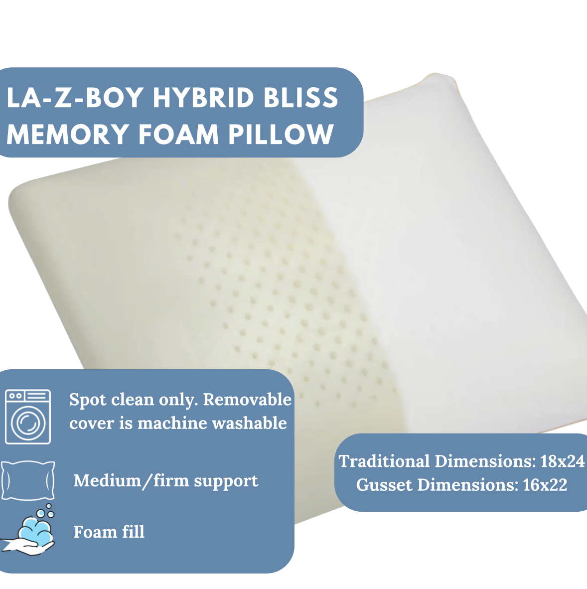 La-Z-Boy Hybrid Bliss Memory Foam Pillow