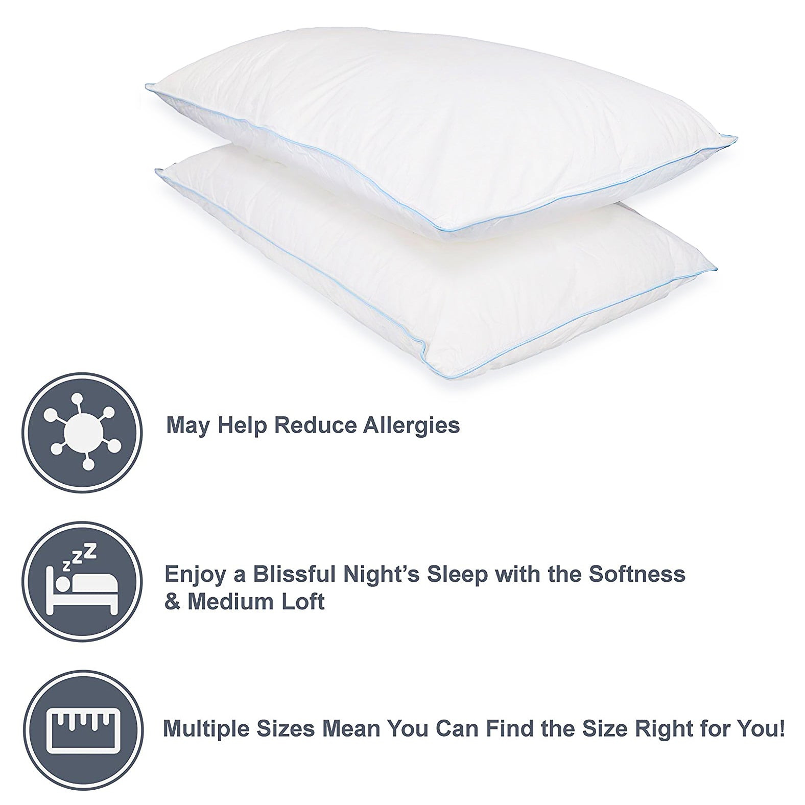 Pillowtex Blau Cord Pillow | Eindimensionales Polyester-Pillow
