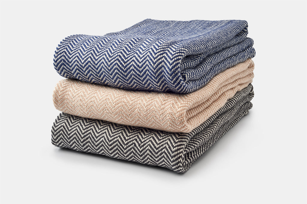 Wolle Werfen Sie Blanket Hergestellt in USA, Soft Chevron Webave, Natürliches Klima Nützliche Wolle