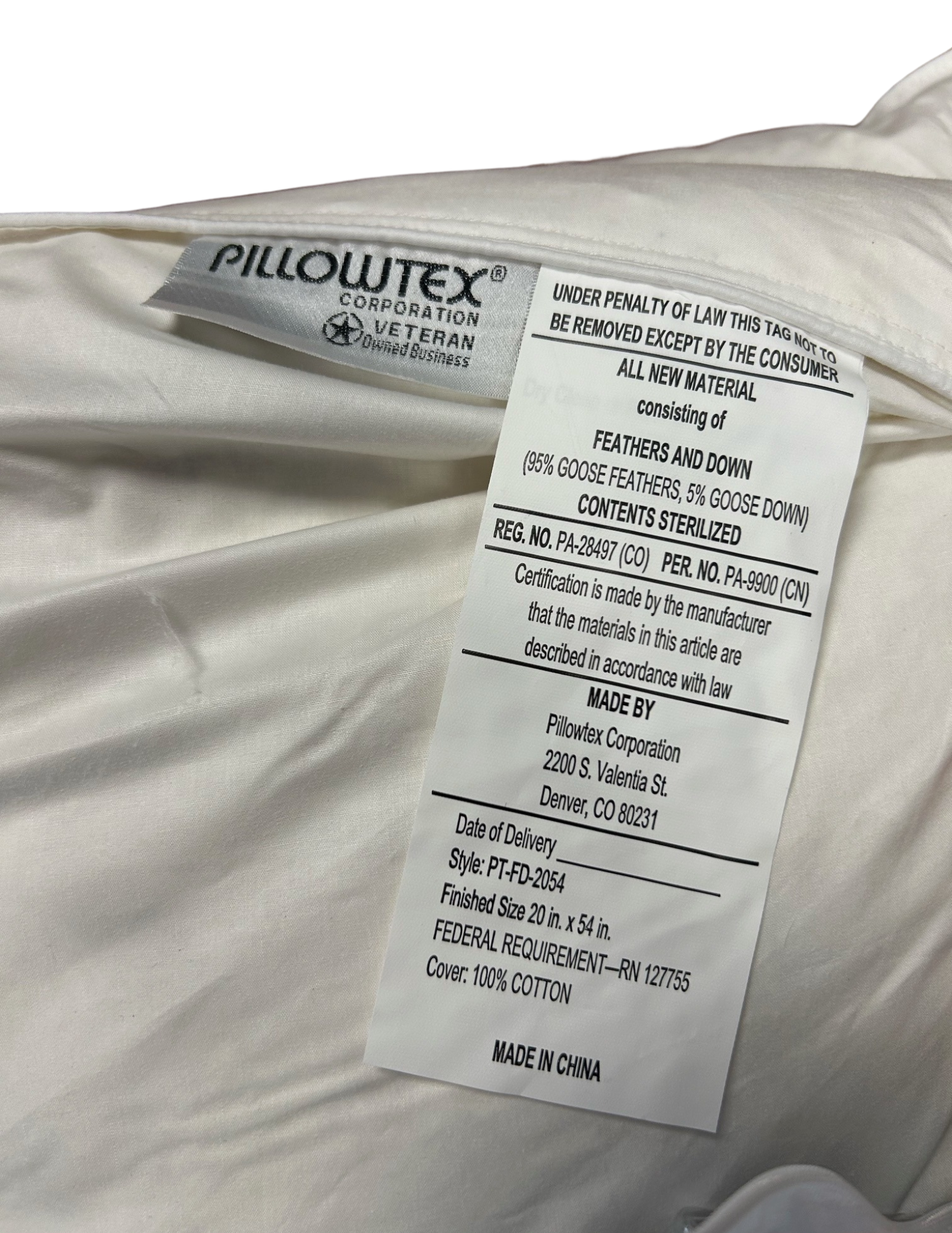 Pillowtex Weiß Goose Feder und Down Body Kissen
