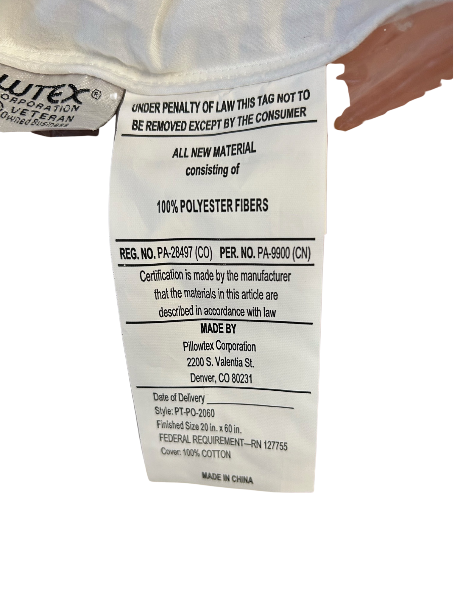 Pillowtex Premium Polyester Body Pillow | Mittlerer Halt