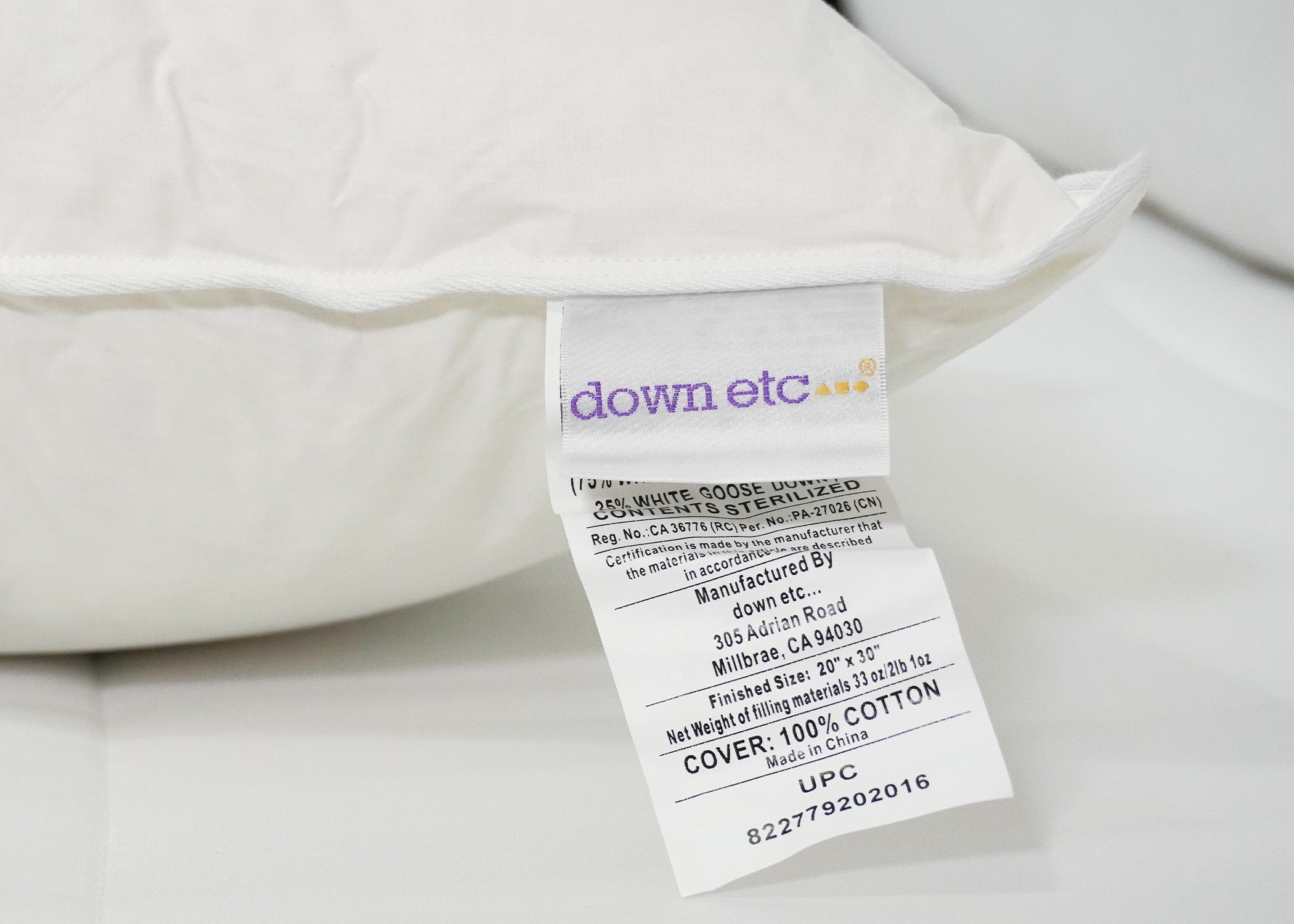 Down usw. 25% Weiß Goose Down / 75% Weiß Goose Federn Pillow