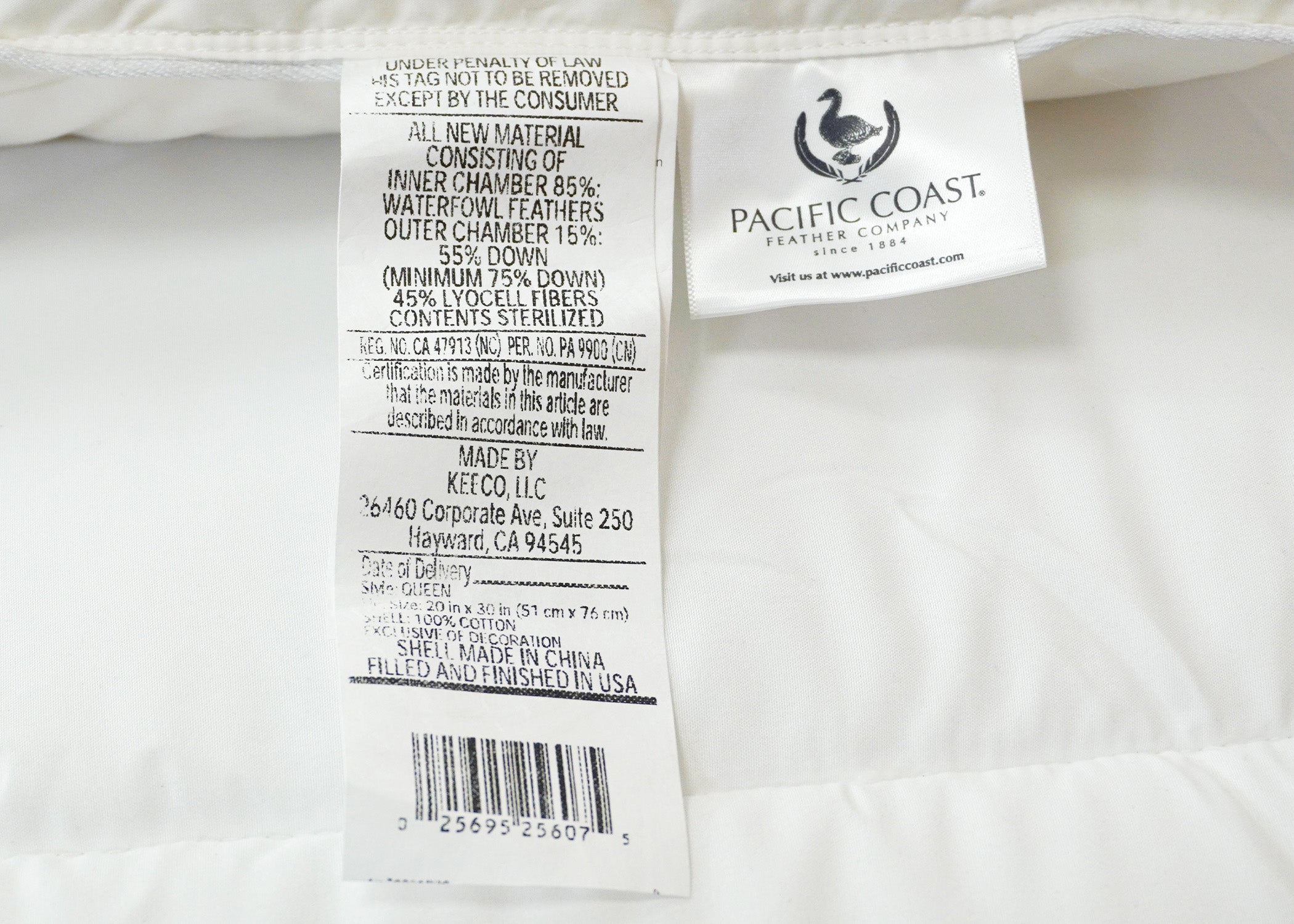 Pacific Coast Federn Tria Down & Federn Pillow - Ausgestellt in vielen Ritz-Carlton® Hotels