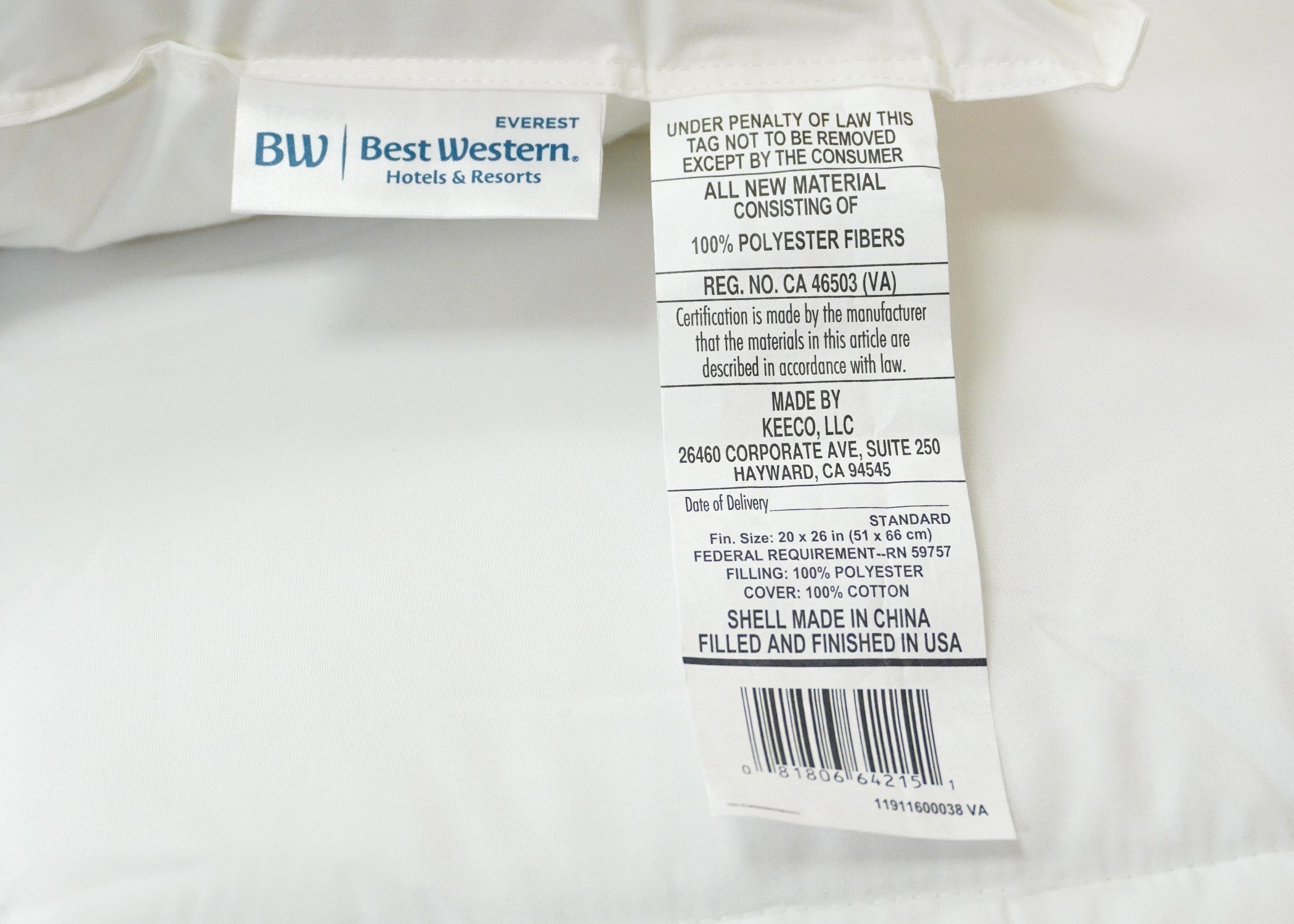 Best Western® Everest Pillow | Soft Polyester Pillow