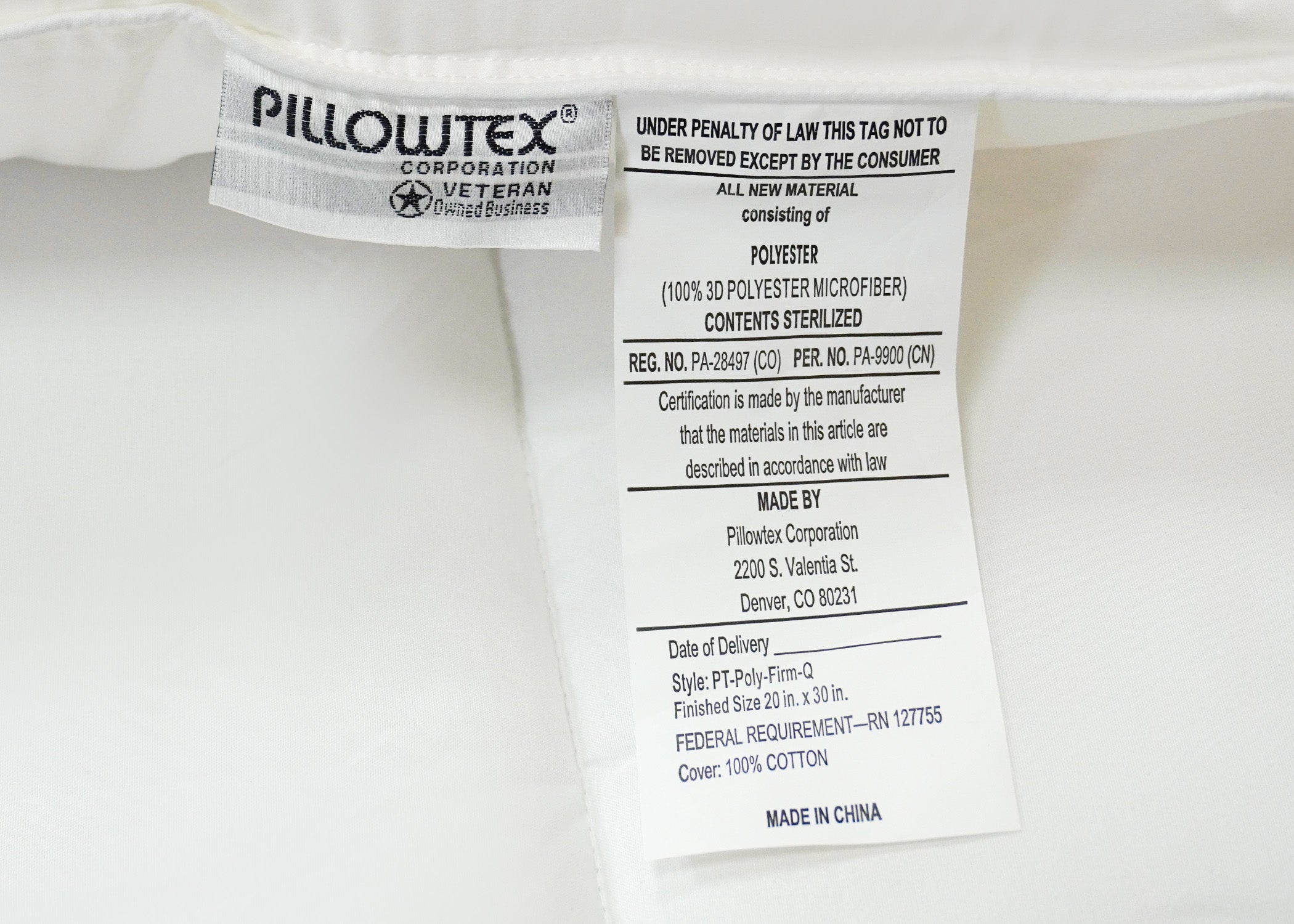 Pillowtex Premium Polyester Pillow | Unternehmen