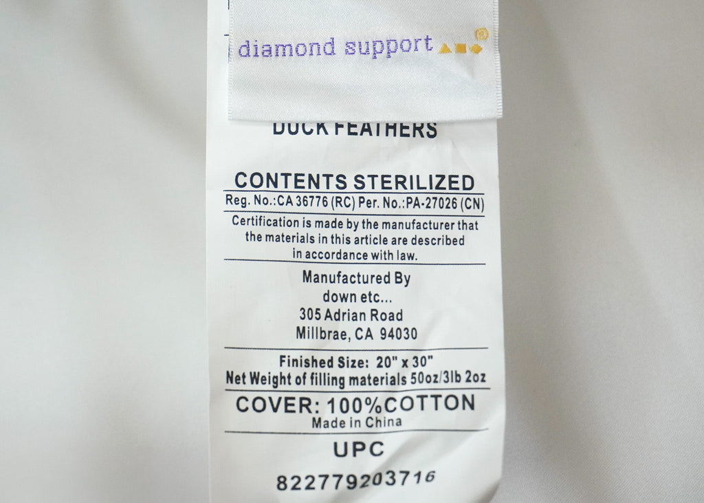 Down Etc. Diamond Support Feder & Down Kissen | Mittelfeuer