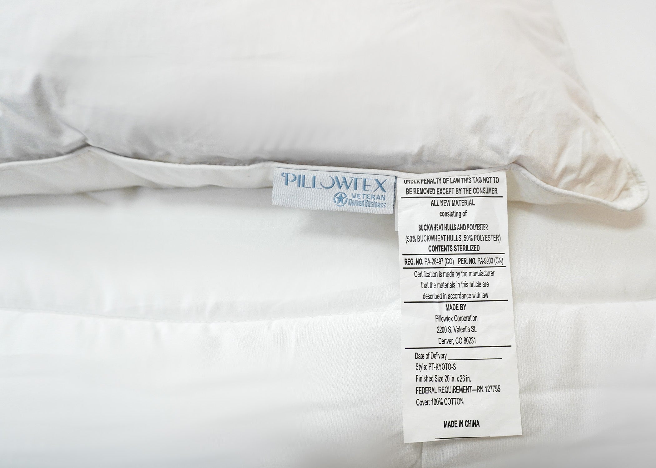 Pillowtex Kyoto Pillow - Half Buckwheat Half Polyester Pillow - Japanischer Stil Pillow